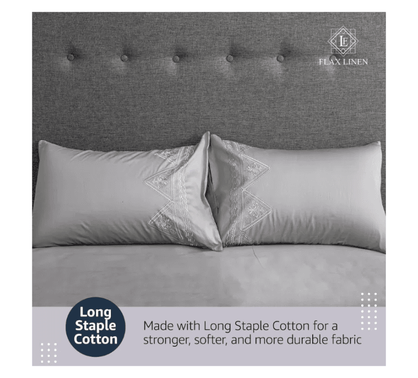 Duvet Cover Set With Egyptian Cotton Fitted Sheet-400 TC (Triangle Gold Design) hover