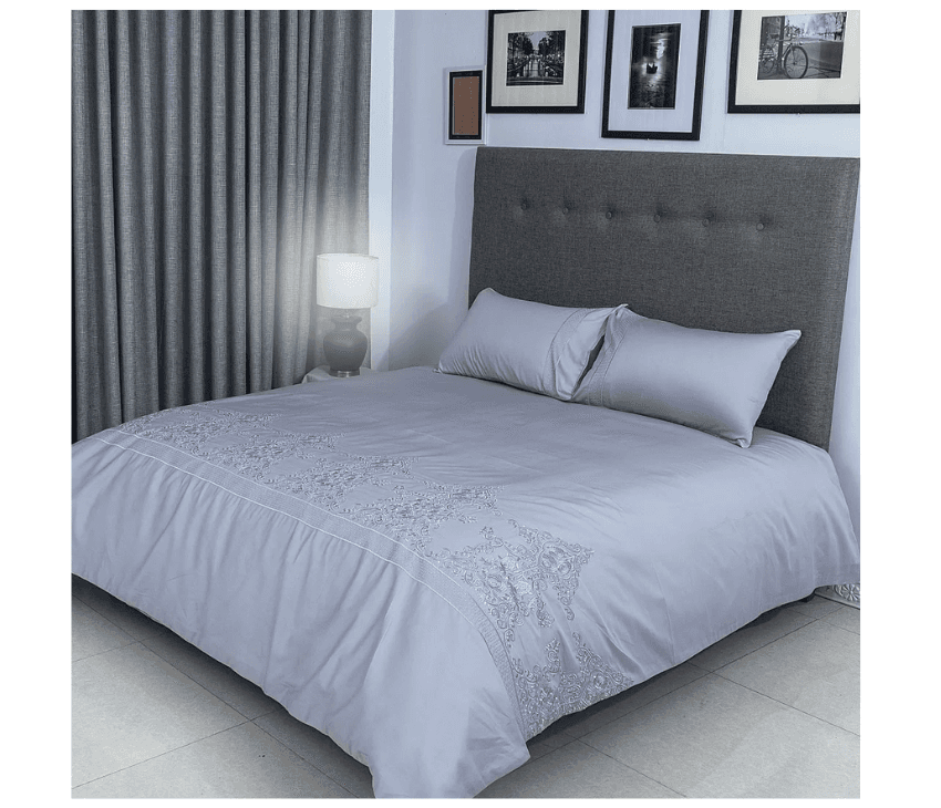 Duvet Cover Set With Egyptian Cotton Fitted Sheet- 400 TC (Ancient Modern Design)