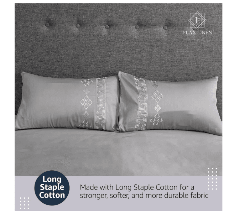 Duvet Cover Set With Egyptian Cotton Fitted Sheet-400 TC ( Classic Modern Design) hover