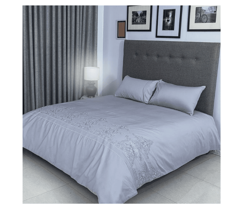 Duvet Cover Set With Egyptian Cotton Fitted Sheet- 400 TC (Ancient Modern Design)
