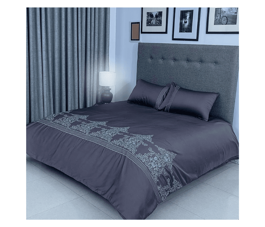 Duvet Cover Set With Egyptian Cotton Fitted Sheet- 400 TC (Ancient Modern Design)