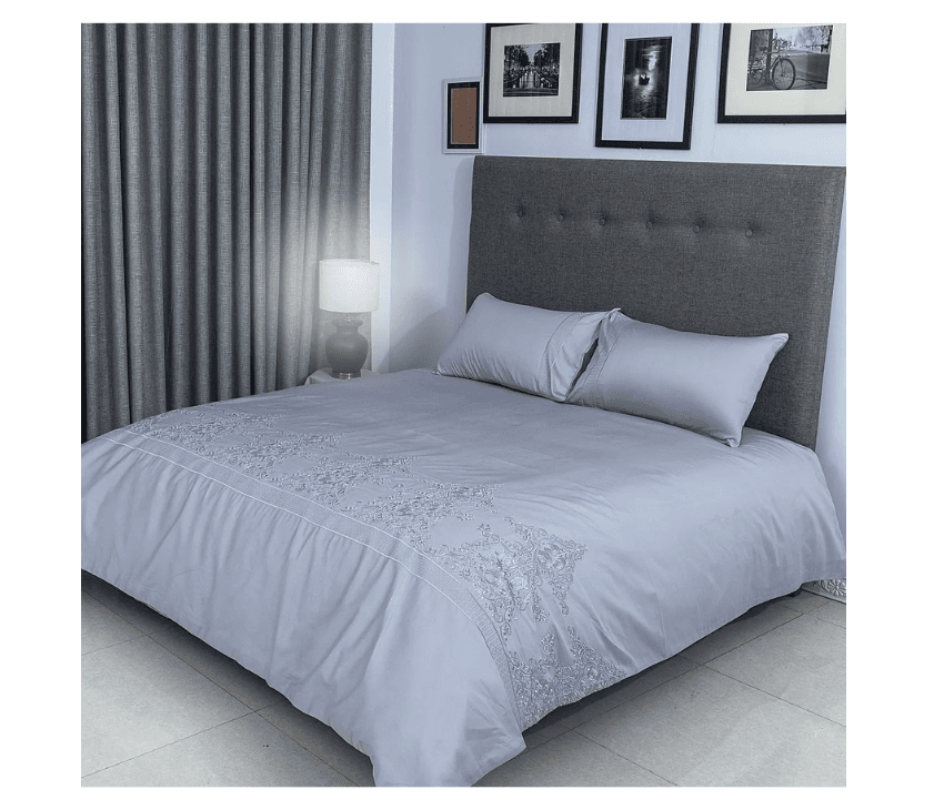 Duvet Cover Set With Egyptian Cotton Fitted Sheet- 400 TC (Ancient Modern Design)