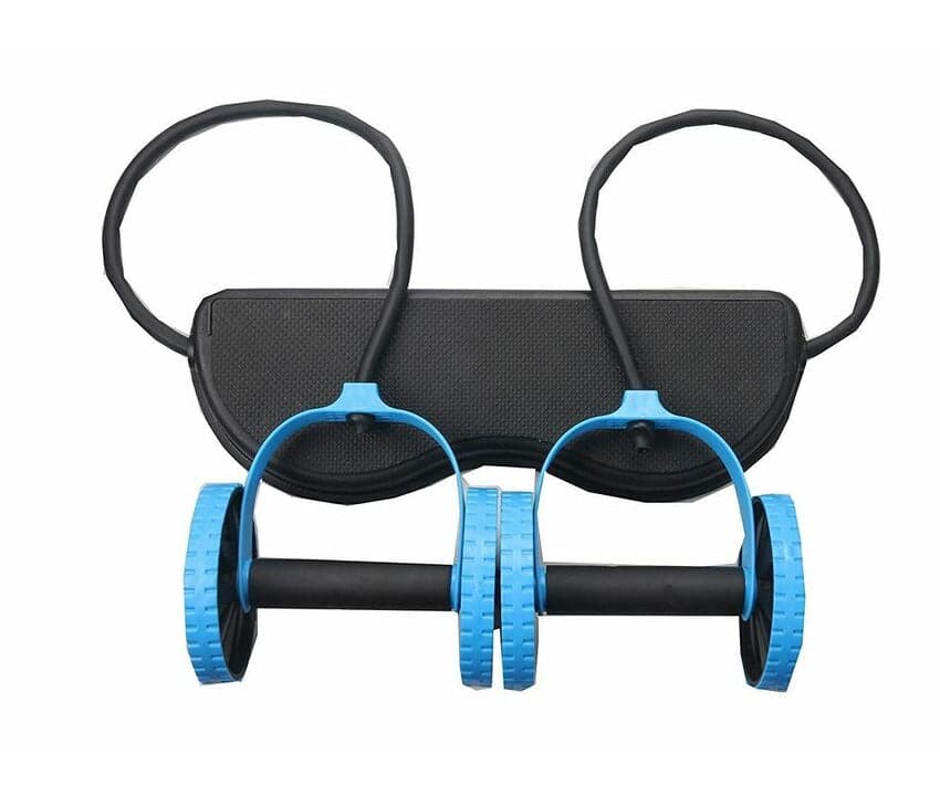 Ab Roller Wheel with Pull Ropes - Includes Thick Knee Pad Mat