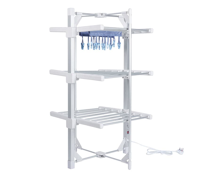 Electric Heated Clothes Airer-Mini Standard 3-Tier| With Rack Cover & 12 Clothes Pegs-Houszy® hover
