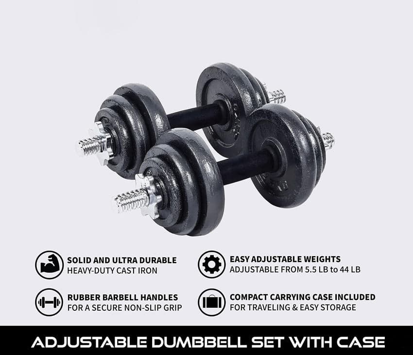 Adjustable Cast Iron Dumbbell Set for Fitness & Strength Training-10/20 kg hover