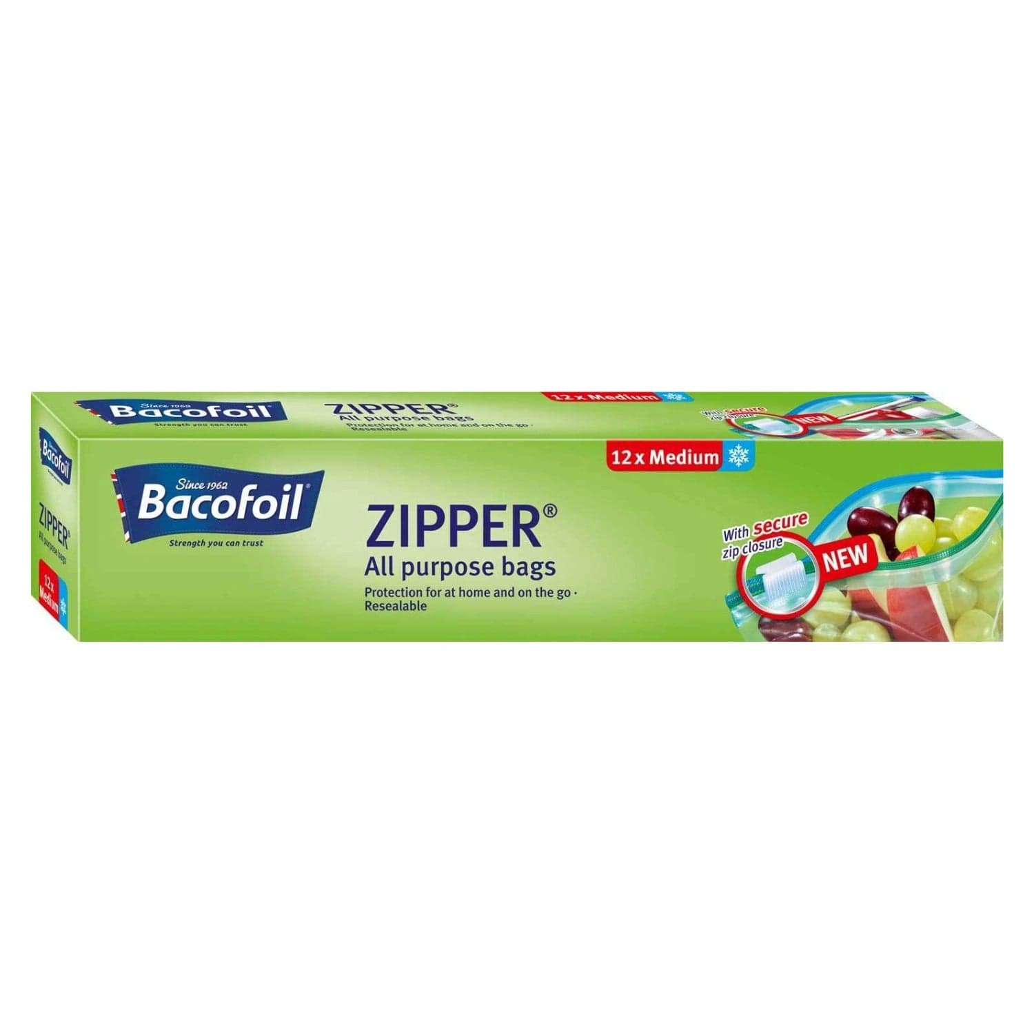 Bacofoil Zipper Bags 3L - All Purpose, 12 Pack