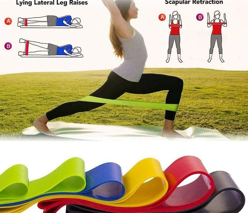 Exercise Resistance Bands Set of 5 - Ideal for Chest, Arm, Leg Exercises & Yoga hover