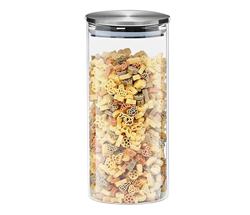 Borosilicate Glass Storage Jar With Stainless Steel Lid - 1400ml
