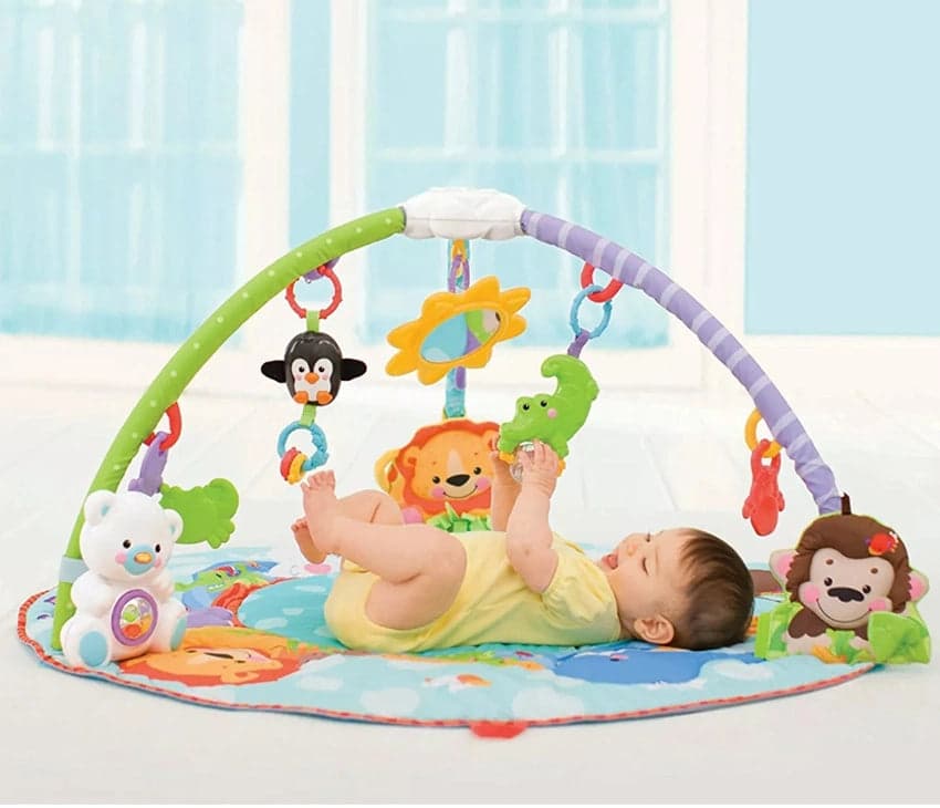 Musical Baby Gym Play Mat  With 6 Repositionable Toys hover