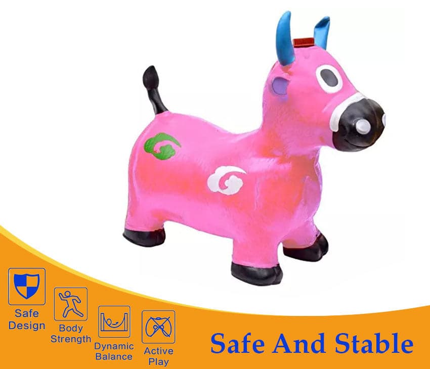 Cow Inflatable Bouncy Animal Hopper for Toddlers - Birthday Gift for Boys & Girls hover