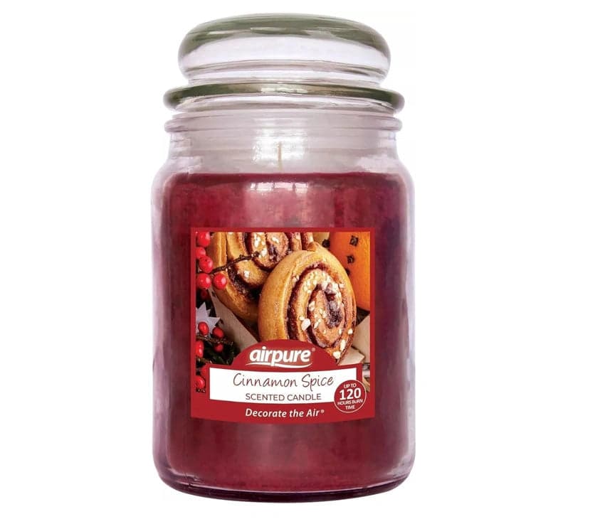 Airpure Large Jar Scented Candle Cinnamon Spice 510g