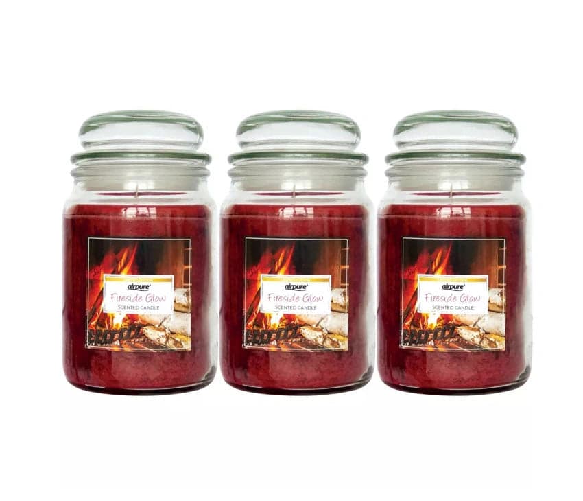 Airpure Fireside Glow Scented Large Jar Candle 510G