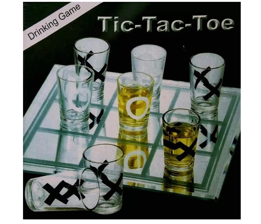 Tic Tac Toe Drinking Shot Glass Fun Set-9 Shot Glasses hover