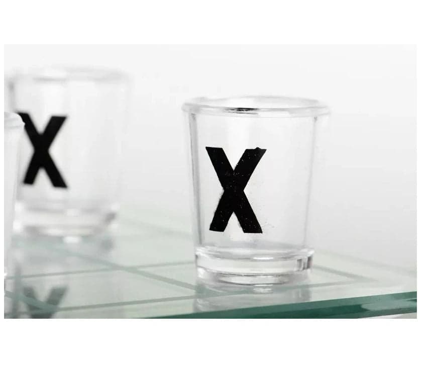 Tic Tac Toe Drinking Shot Glass Fun Set-9 Shot Glasses